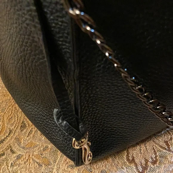 Dooney & Bourke Black Leather Tote with Gold Accents EUC - Picture 9 of 9
